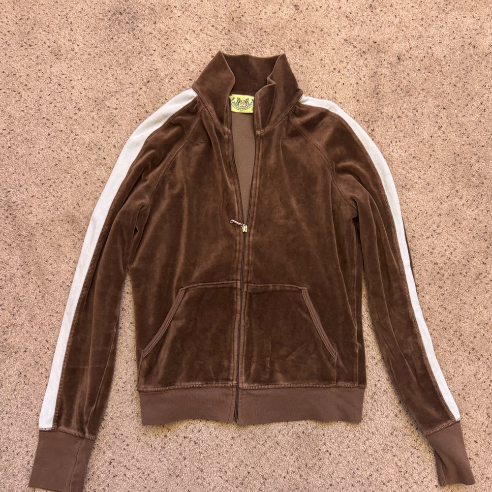 RARE vintage Juicy Couture striped brown and light blue tracksuit